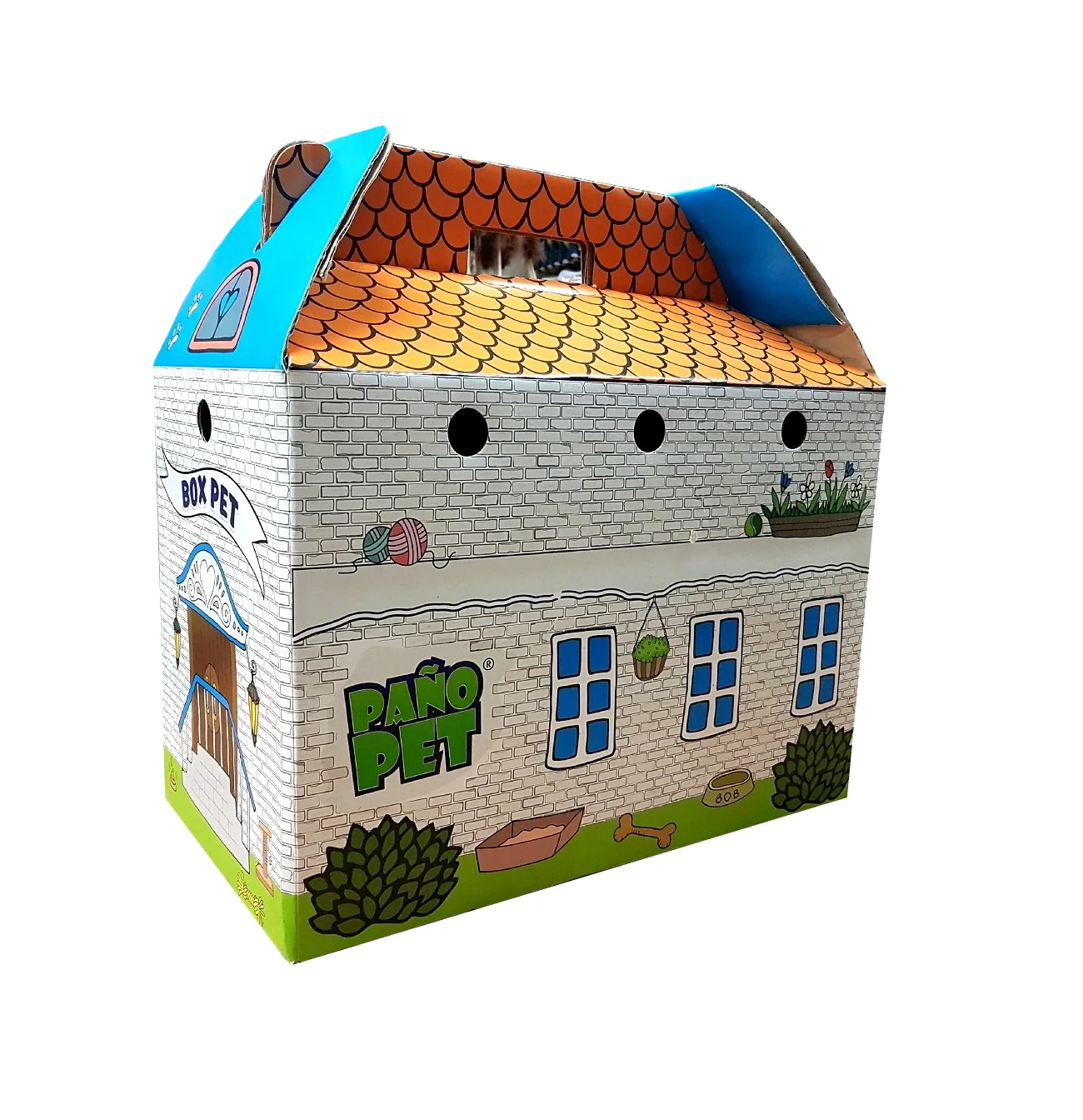 Casa Y Transportadora Carton  Gato 40x25x40 Cm