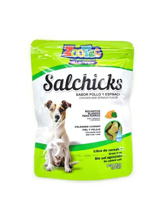 Salchiks Pollo Y Espin. Estuche X 100 Grs