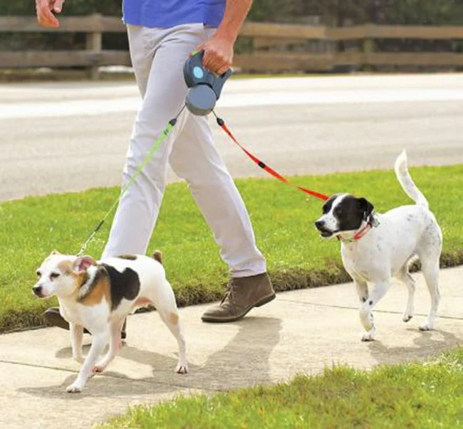 Correa Extensible Para 2 Perros  Hasta 3m  Y 10 Kg