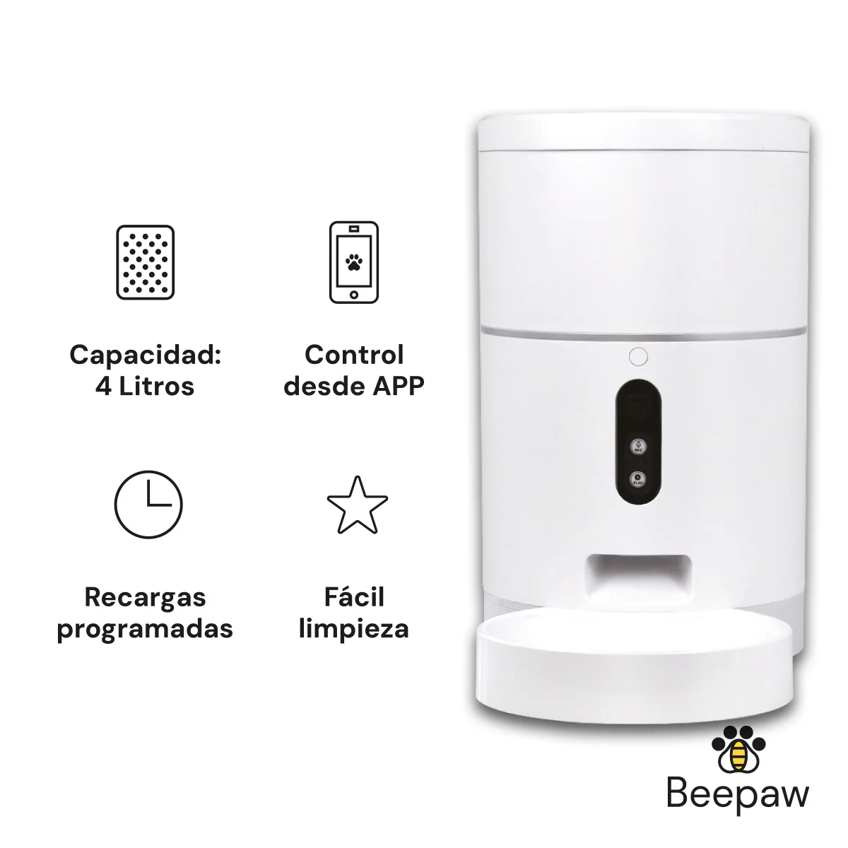 Comedero Interactivo Feed-e C/camara Blanco