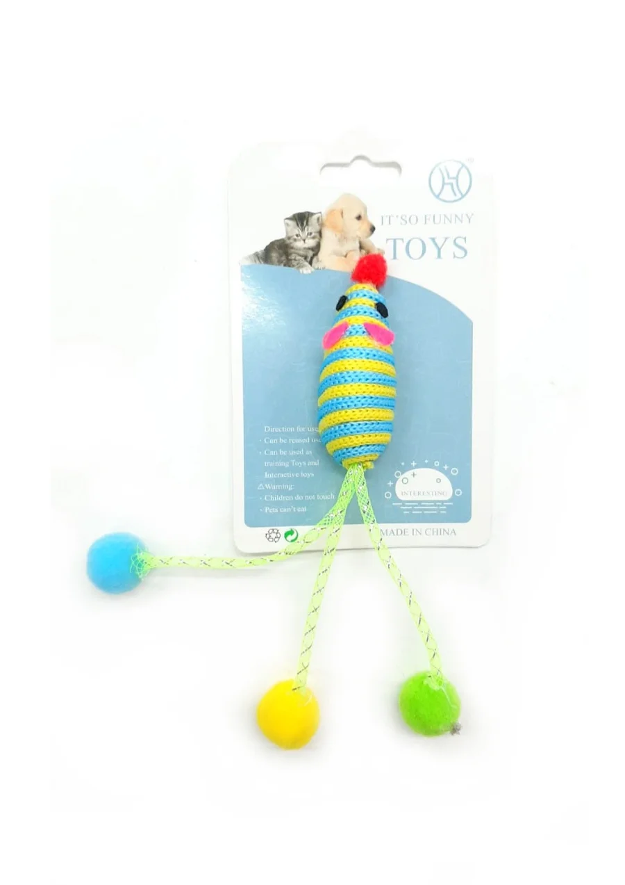 Raton Cordon Con 3 Pompones 20x5x5cm Carton