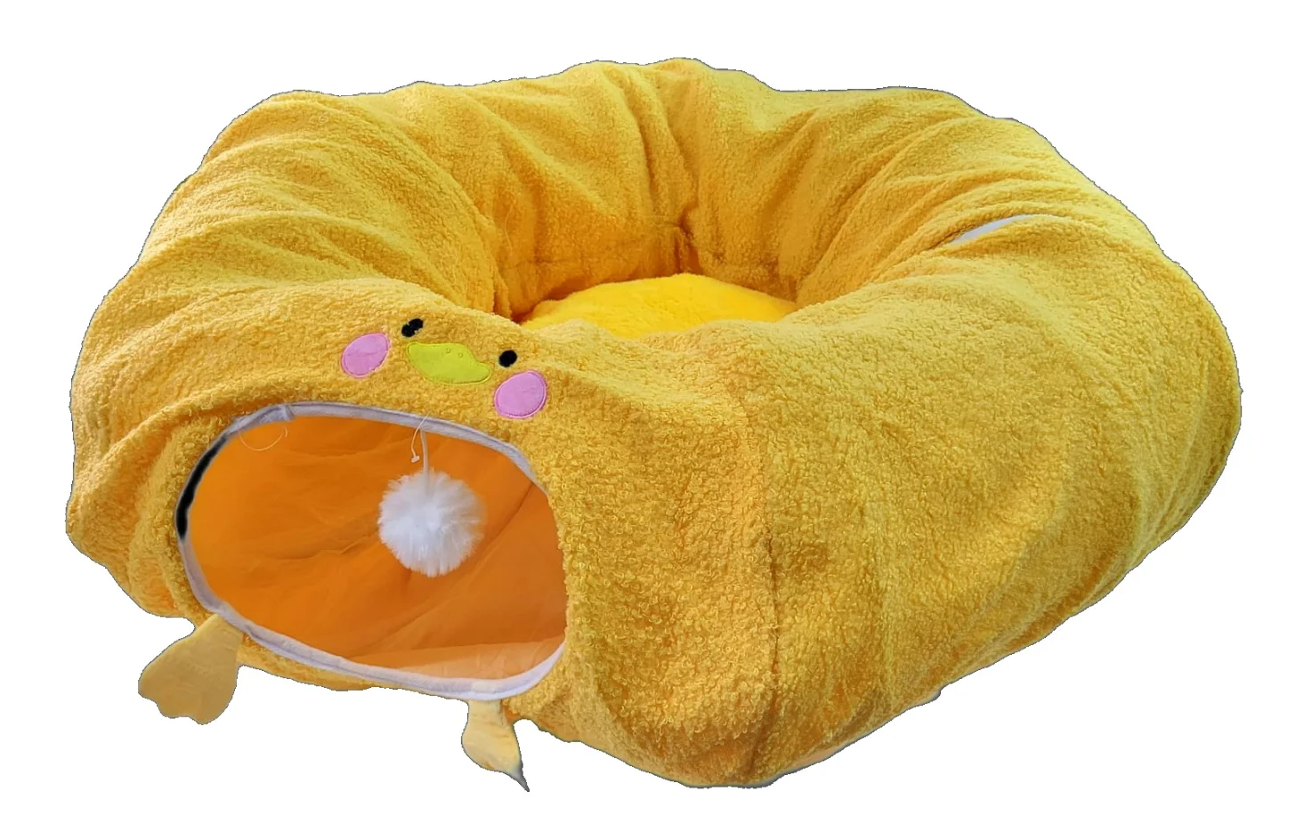 Cucha Tunel Terciopelo Encastrable Con Almohadon Y Pelota 85x85x26